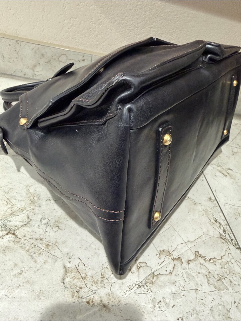 Dooney & Bourke Black Leather Florentine Clayton Satchel - Picture 7 of 13